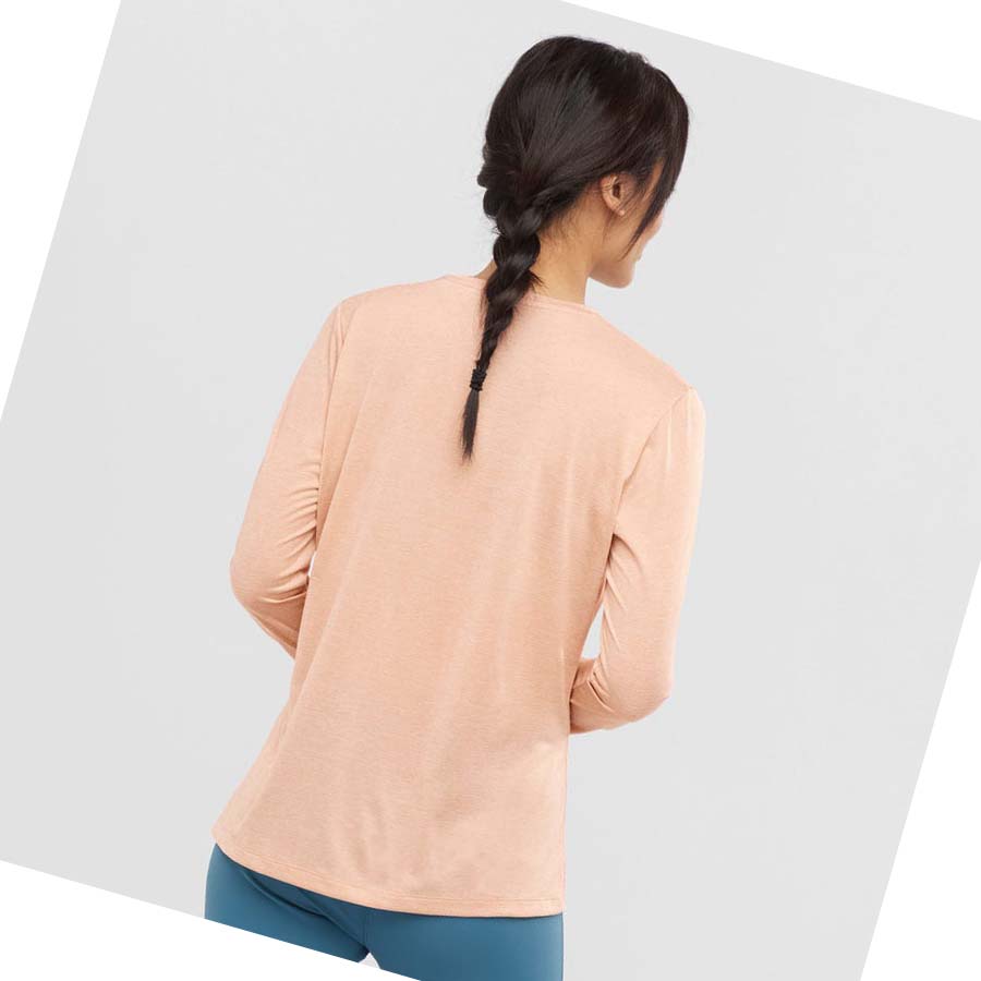 Camiseta Salomon AGILE Mujer Beige | MX 2560AHK